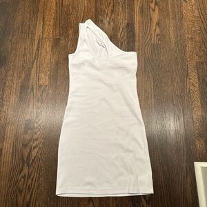 Emma and Sam One Shoulder White Mini Dress